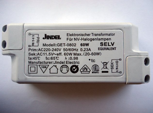 JINDEL GET-0802 60w ELECTRONIC TRANSFORMER (DISCONTINUED) - SaveMyLight