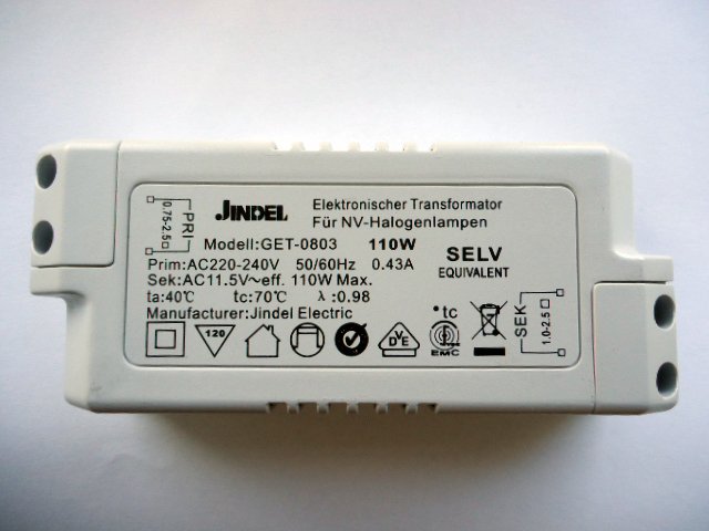 JINDEL GET-0803 110w ELECTRONIC TRANSFORMER (DISCONTINUED) - SaveMyLight