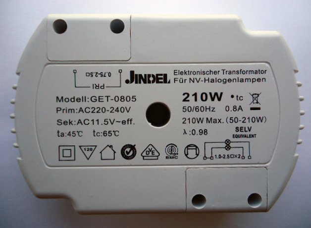 JINDEL GET-0805 210w ELECTRONIC TRANSFORMER (DISCONTINUED) - SaveMyLight