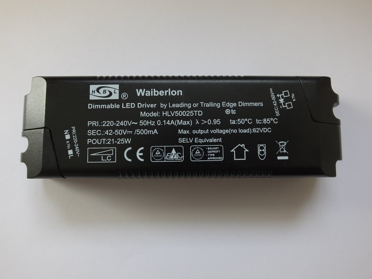 WAIBERLON HLV50025TD DIMMABLE CONSTANT CURRENT LED DRIVER - SaveMyLight