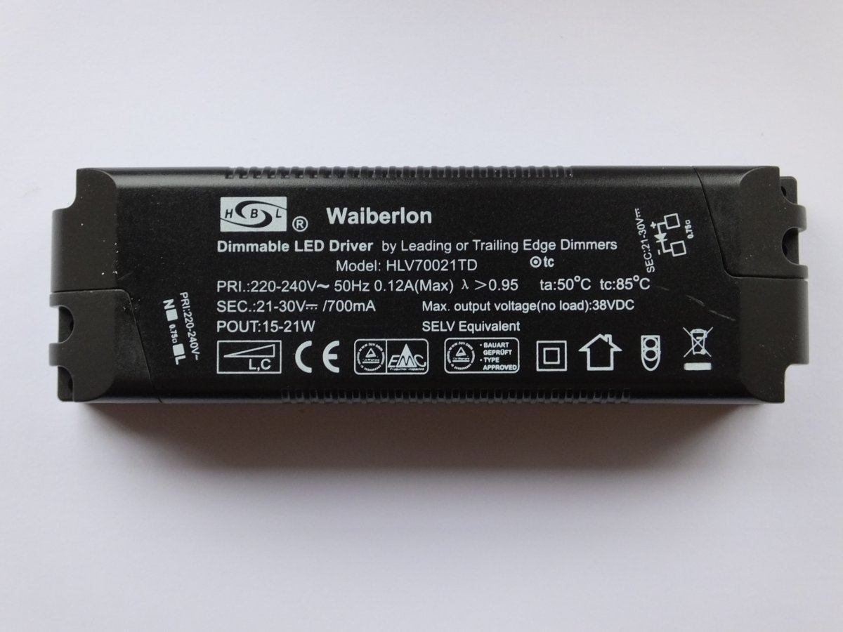 WAIBERLON HLV70021TD DIMMABLE CONSTANT CURRENT LED DRIVER - SaveMyLight