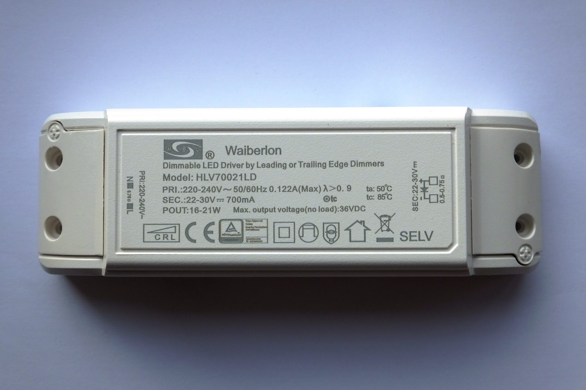 WAIBERLON HLV70021LD DIMMABLE CONSTANT CURRENT LED DRIVER - SaveMyLight