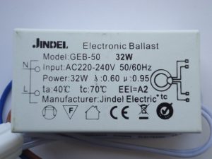 JINDEL GEB-50 32W ELECTRONIC BALLAST (DISCONTINUED)