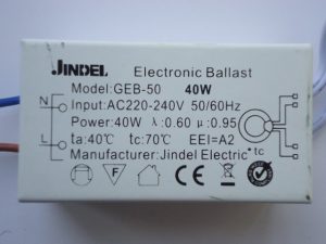 JINDEL GEB-50 40W ELECTRONIC BALLAST (DISCONTINUED)