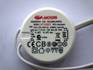 ANCHORN AET-2352CT 70w ELECTRONIC TRANSFORMER