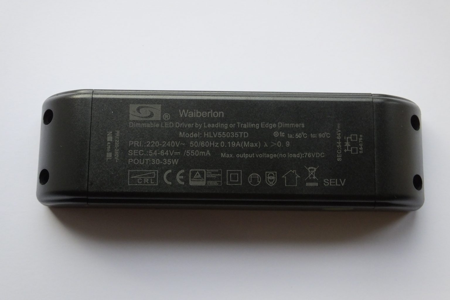 WAIBERLON HLV55035TD DIMMABLE CONSTANT CURRENT LED DRIVER - SaveMyLight