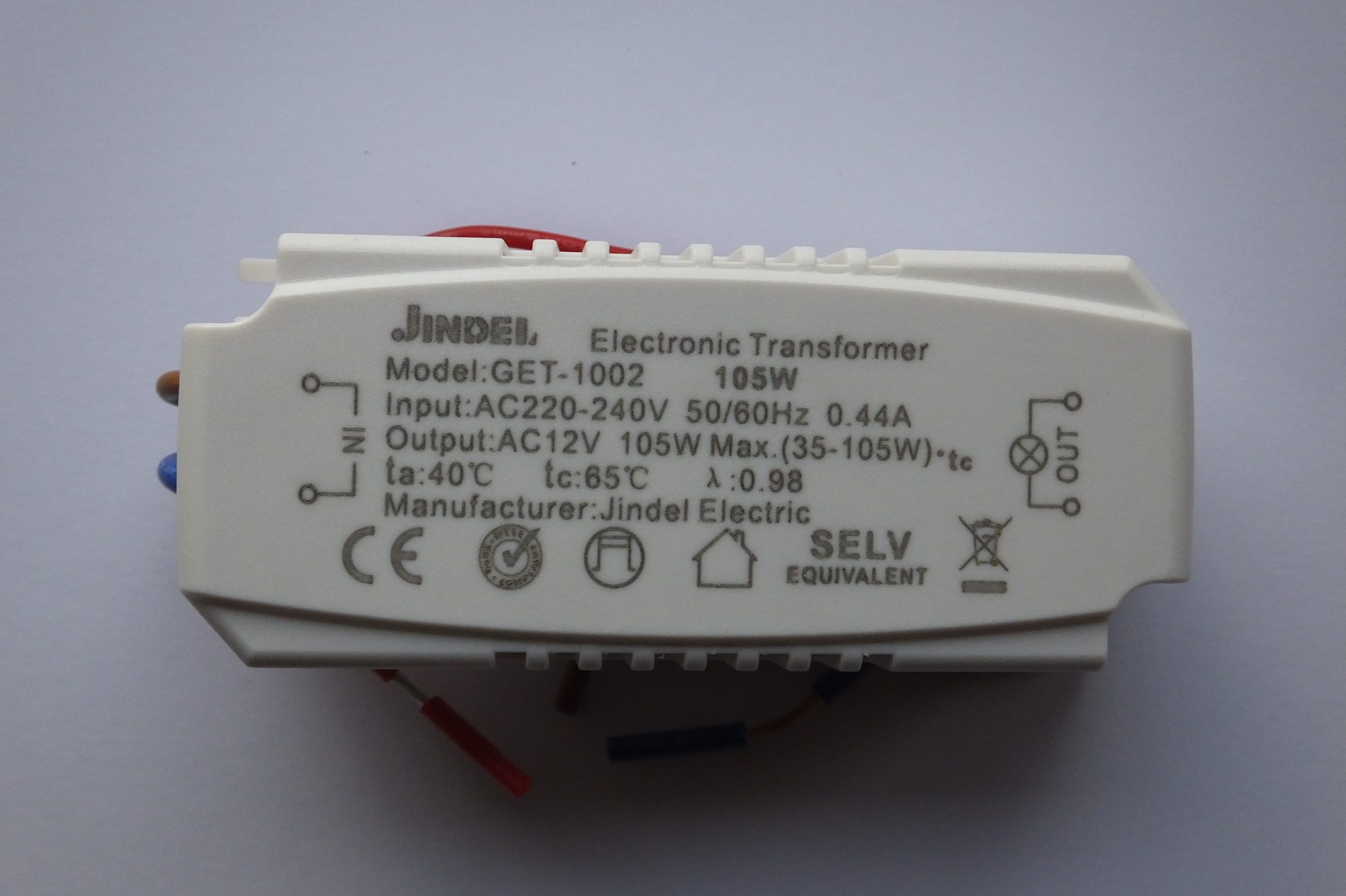 JINDEL GET-1002 105w ELECTRONIC TRANSFORMER - SaveMyLight