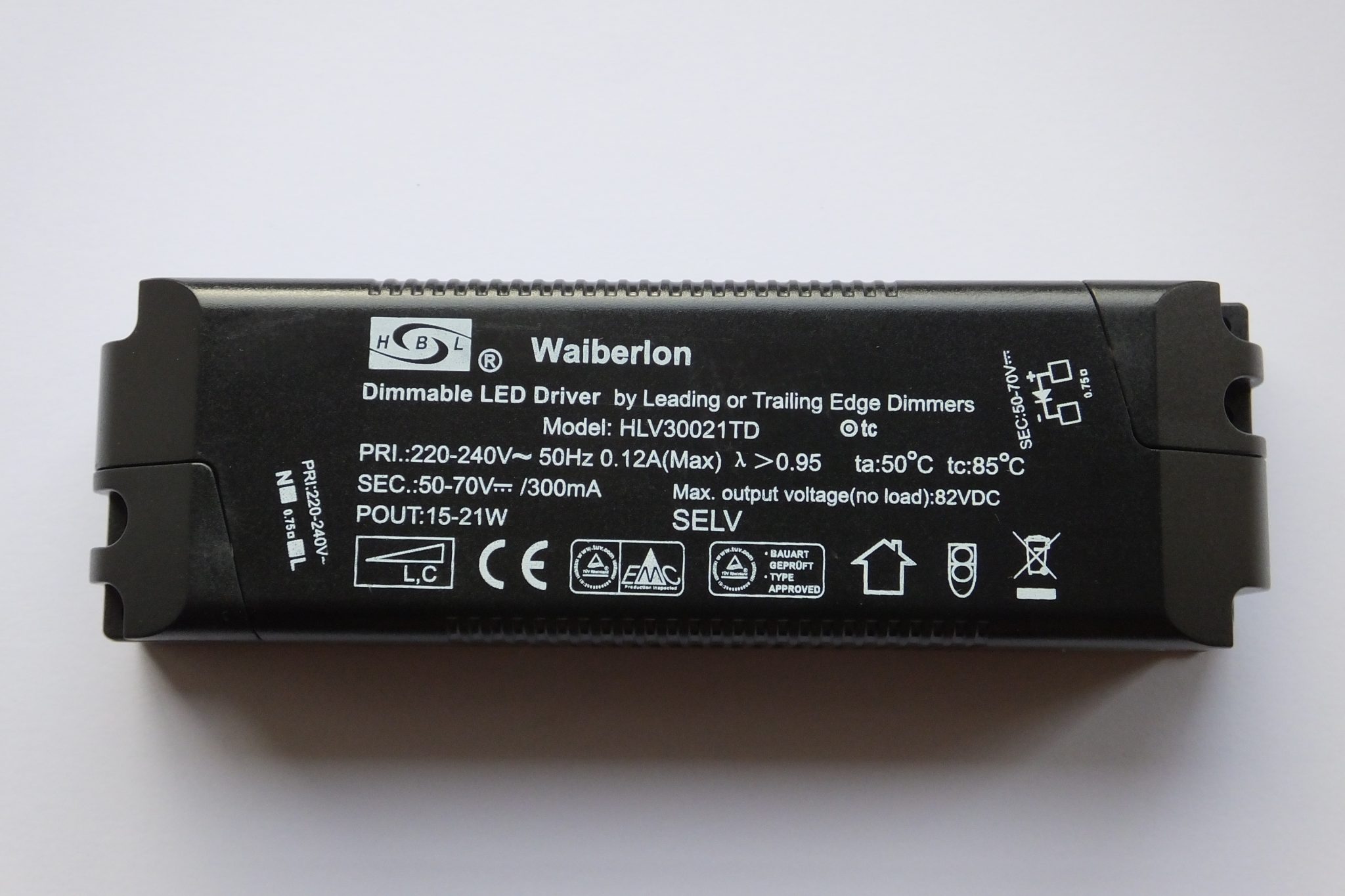 WAIBERLON HLV30021TD DIMMABLE CONSTANT CURRENT LED DRIVER SaveMyLight